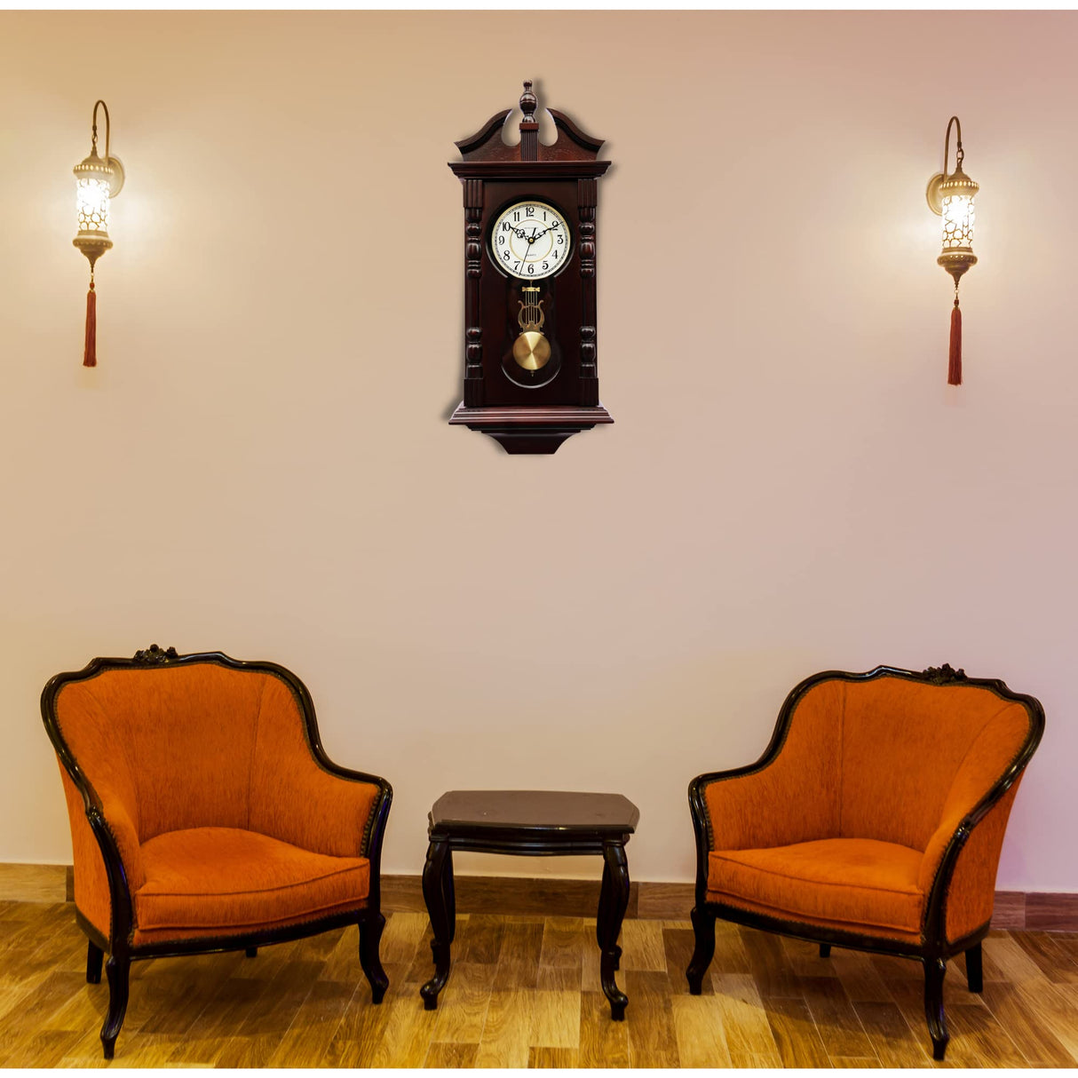 Vmarketingsite Grandfather Wall Clocks Battery Operated for Living Room Decor, Traditional Wood Wall Pendulum Clock with Westminster Chime, Makes A Great Housewarming Or Birthday Gift Vmarketingsite