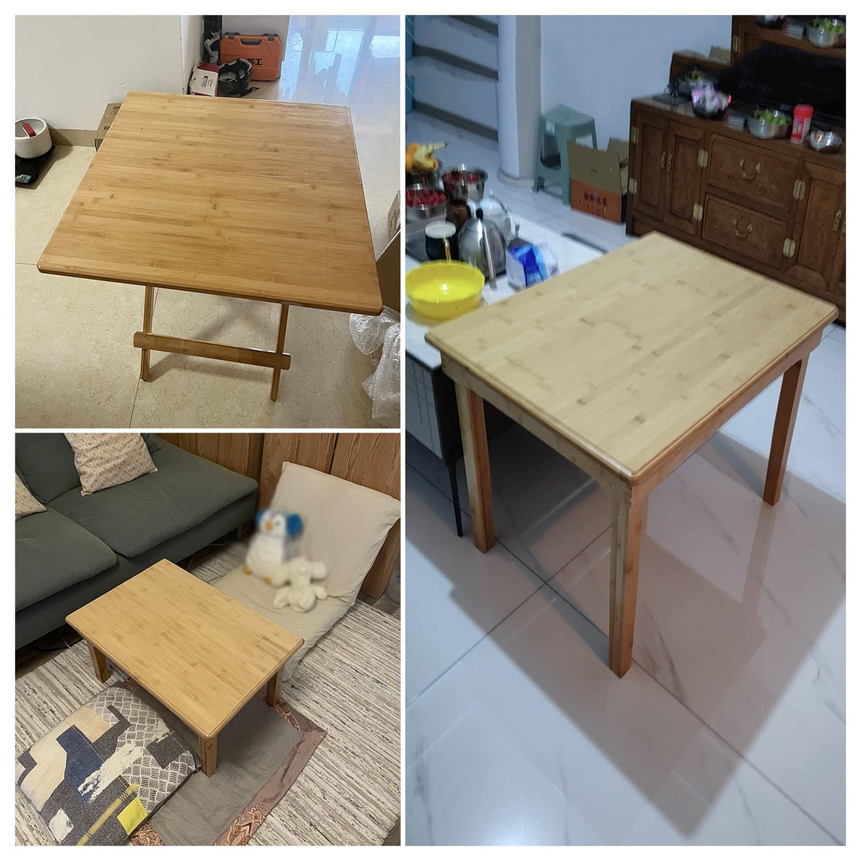 PFCDZDU Bamboo Universal Table Top, Waterproof One-Piece 2cm Thick Tabletop, Rustic Slab Desk Countertop for Home Office, 23 Sizes (Color : Wood Colour, Size : 60x30x2cm) PFCDZDU