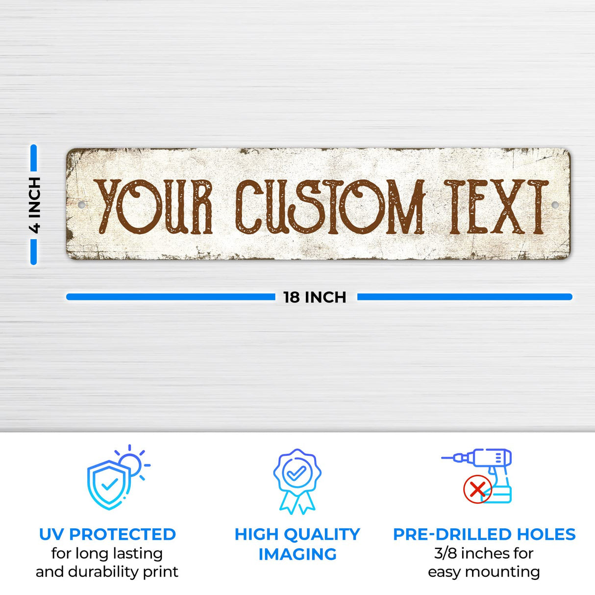 Rustic Custom Sign, Personalized Metal Signs, Cristmas Gift for Him Men Dad, Man Cave, Indoor and Outdoor Use, 4x18 Inches, ACM, Fade Resistant, Sigo Signs