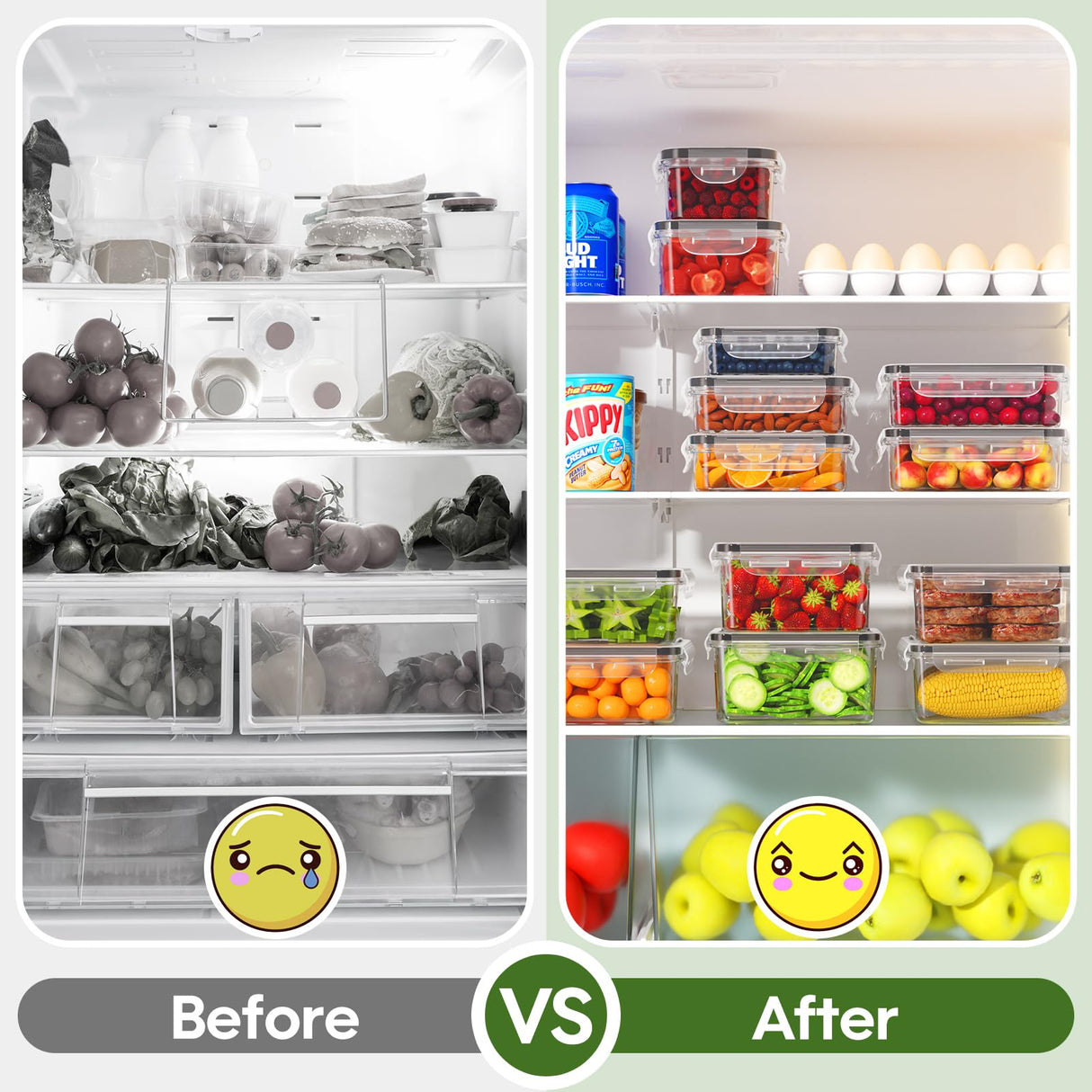 KEMETHY 36-Piece Food Storage Containers with Lids(18 Containers & 18 Lids), Plastic Food Containers for Pantry & Kitchen Storage and Organization, BPA-Free, Leak Proof, Reusable with Labels & Pen KEMETHY