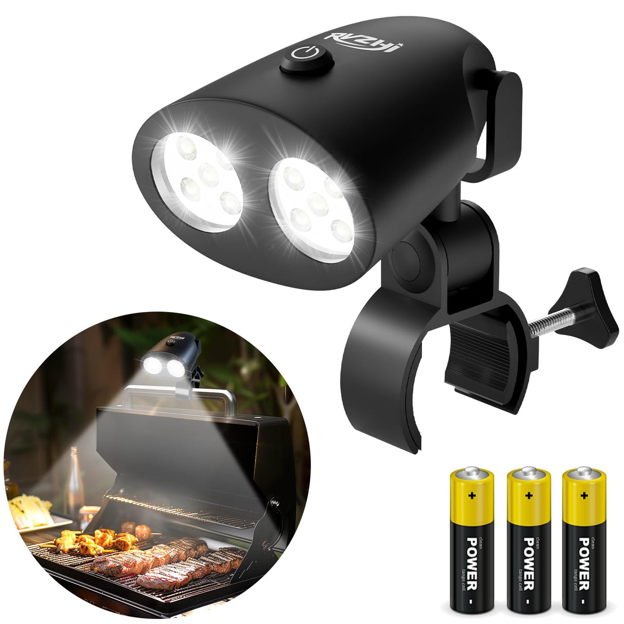 Grill Light Grilling Accessories: Valentines Day Gifts for Him Husband, Grilling Gifts for Men, Smoker BBQ Accessories for Outdoor Grill, BBQ Light with Two Brightness Settings, 3 Batteries Included RVZHI