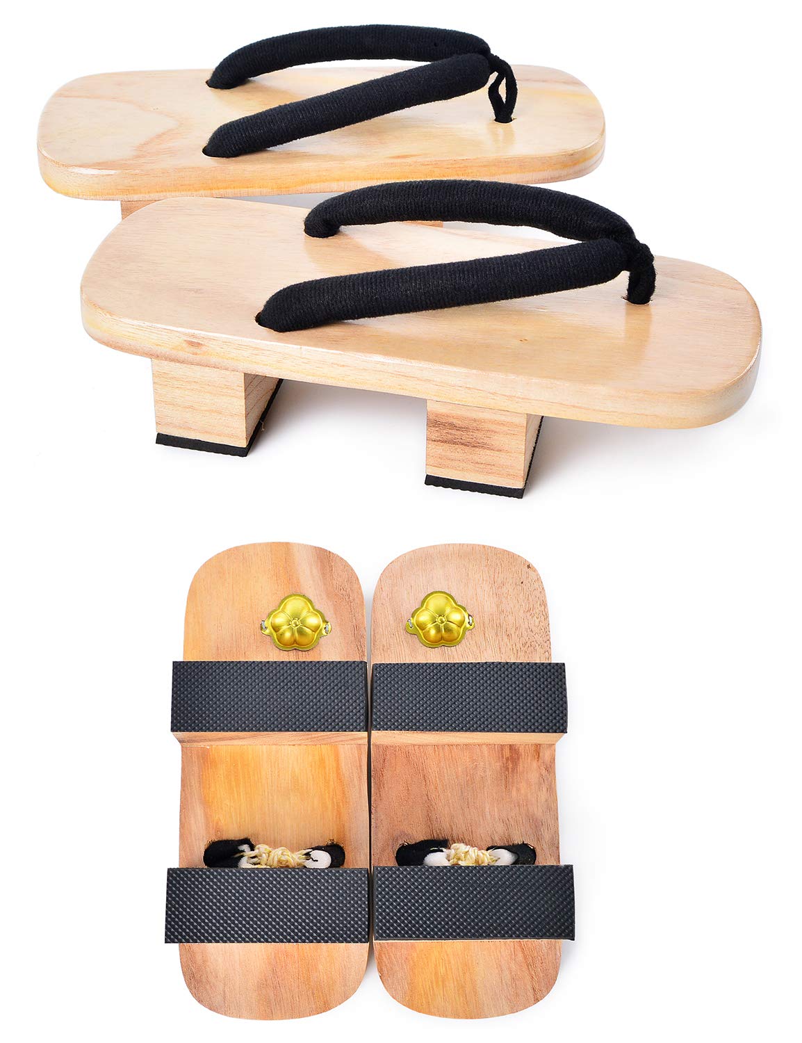 Japanese Wooden Clogs Sandals Japan Traditional Shoes Geta With Tabi Socks (US 8/25.5cm) Azumasun