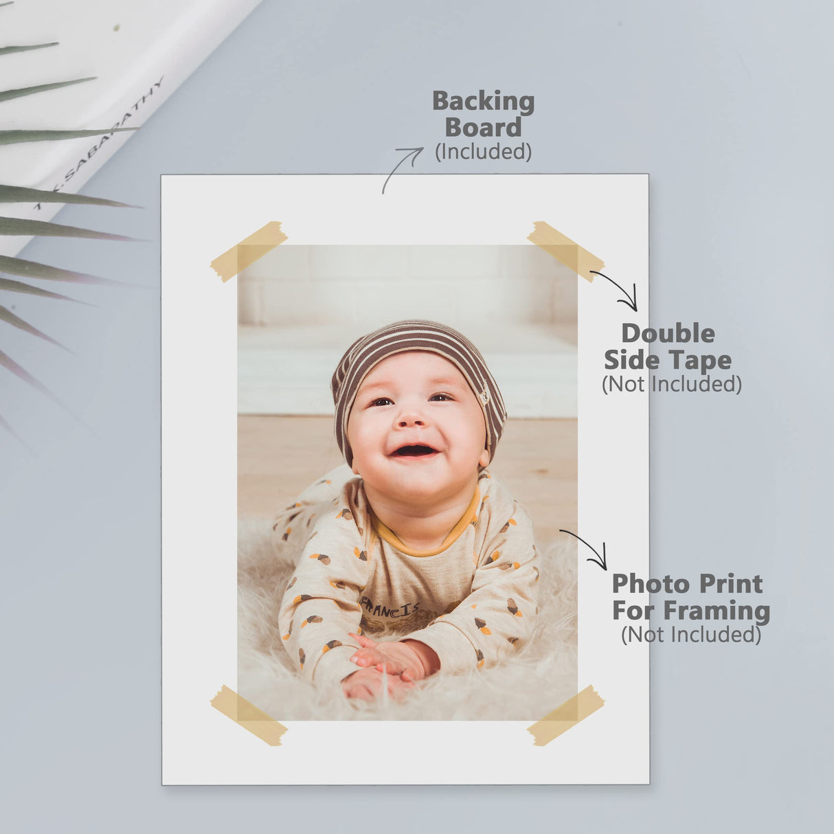 Somime 25 Pack Backing Boards Only - 11x14 Uncut White Mats Matboards, Acid Free Backerboards for Art Prints, Ideal for Photos/Pictures/Prints/Frames/Arts Somime