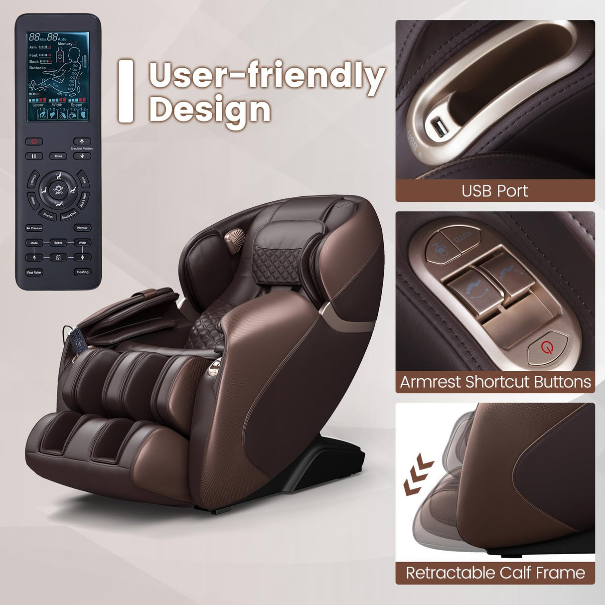 Relaxe Zero Gravity Shiatsu Massage Chair with Heating (SL-Track) Generic