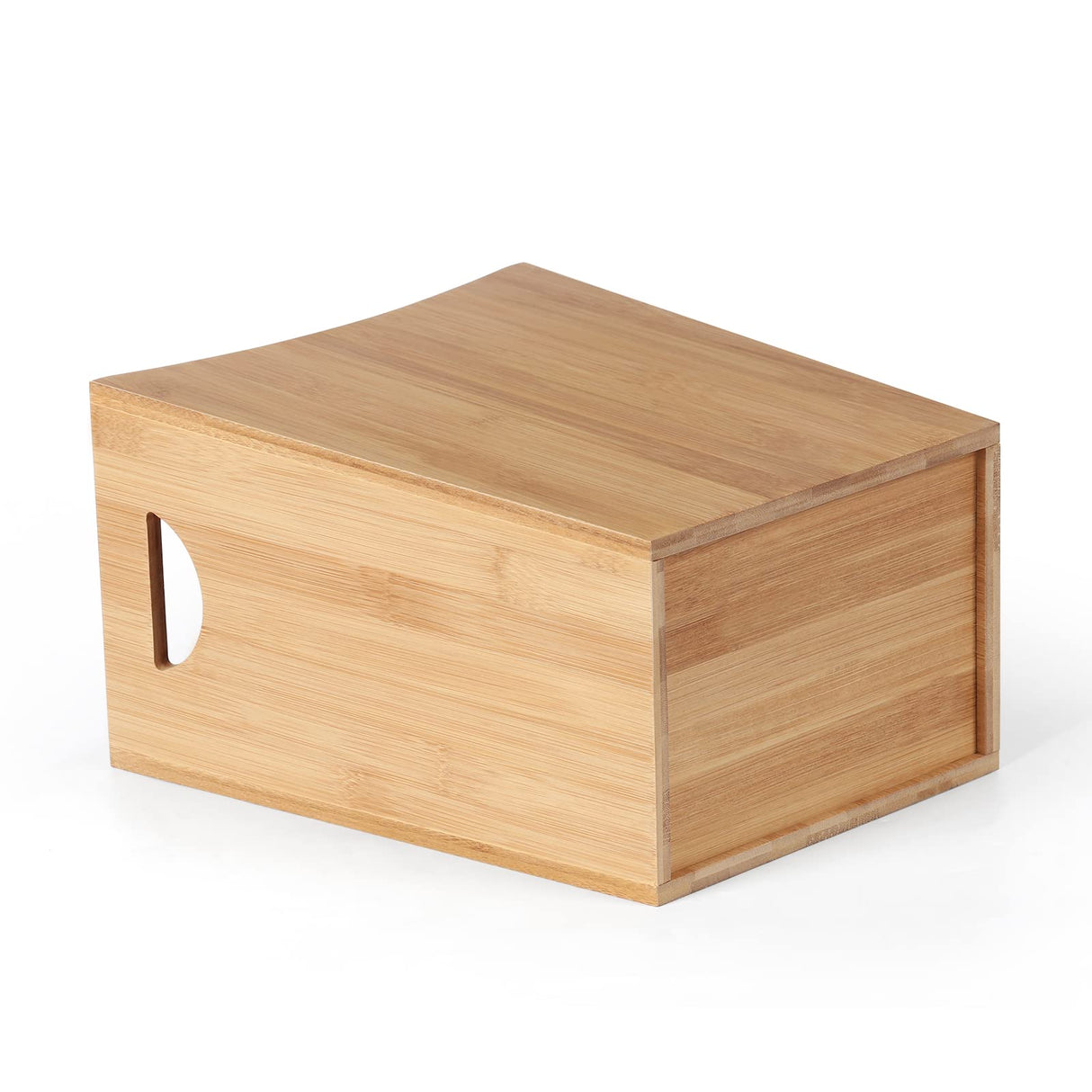 MOOACE Bamboo Trash Can, 2 Gallon Bamboo Waste Basket with Handles, Small Trash Basket Bamboo Garbage Can for Bedroom, Bathroom, Living Room, Office MOOACE