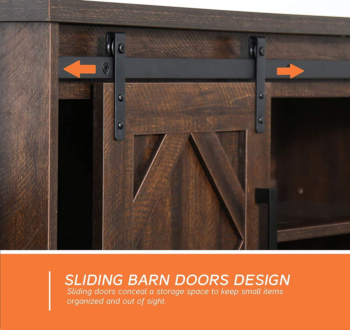 WAMPAT Modern Farmhouse 3 in 1 TV Stand for up to 95" TVs Wood Entertainment Center with Open Storage for Living Room,Rustic Brown WAMPAT