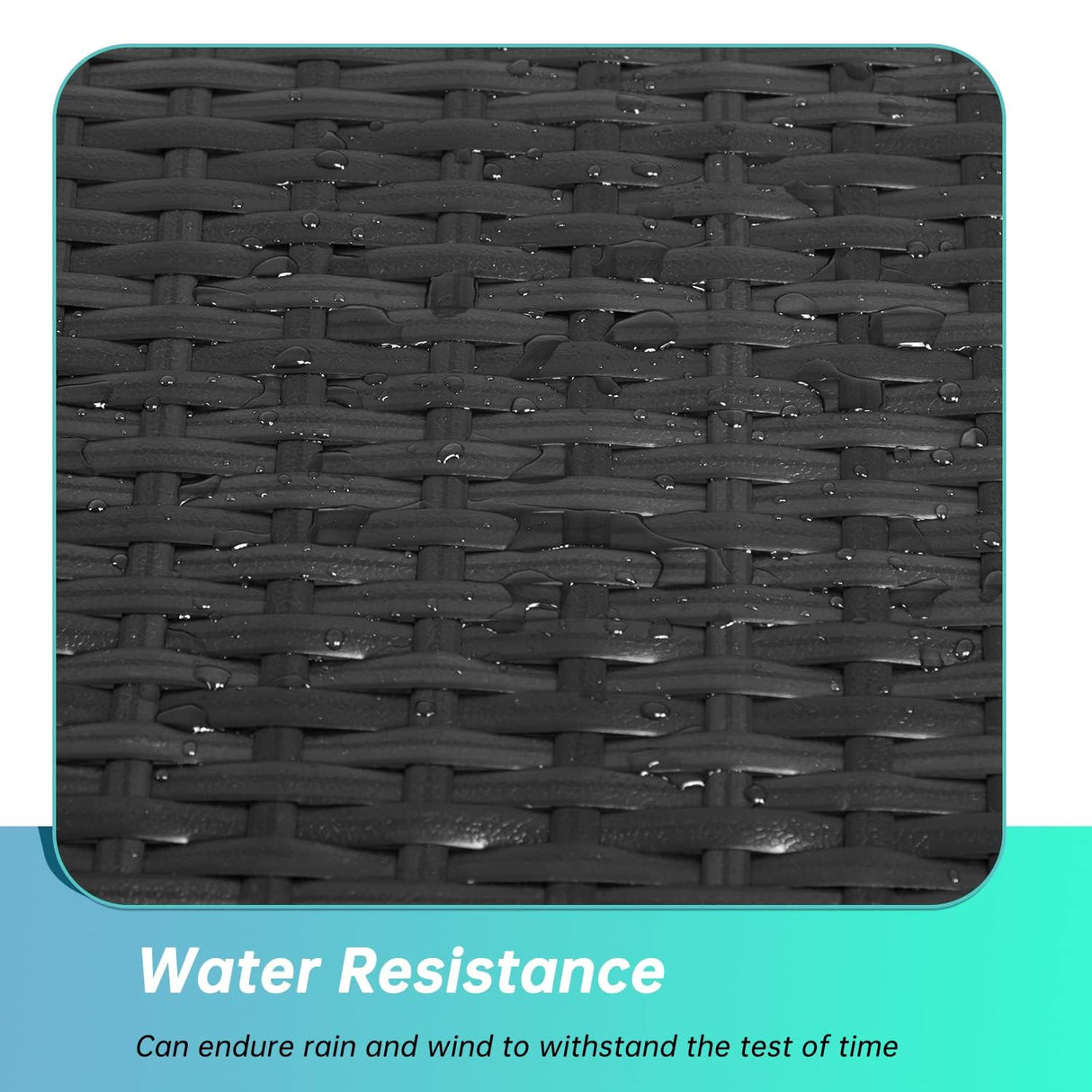 Ruesleag Patio Furniture 3 Pieces Outdoor Wicker Patio Furniture Conversation Set Patio Set Bistro Table Set for Backyard Porch Poolside Garden Balcony Lawn,Glass Coffee Table &RattanChairs Set,Black Ruesleag