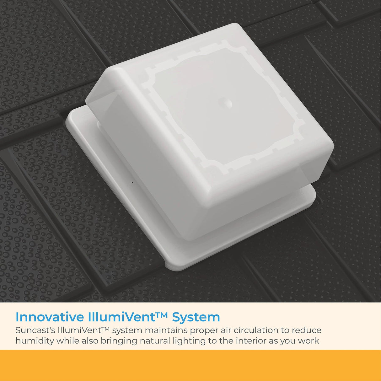 Suncast Vista 7' x 4' Outdoor Storage Shed with Pad-Lockable Double Doors and IllumiVent System, All-Weather Shed for Yard Storage, Brown, Made in The USA Suncast