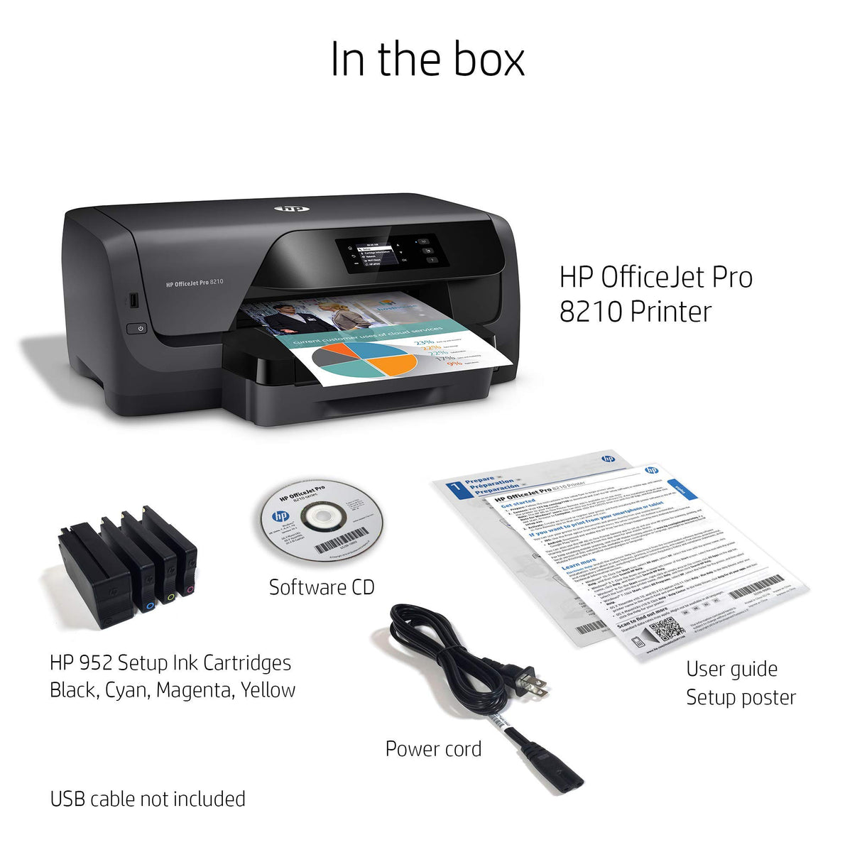 HP OfficeJet Pro 8210 Wireless Color Printer, HP Instant Ink & Amazon Dash Replenishment ready (D9L64A) (Renewed) hp