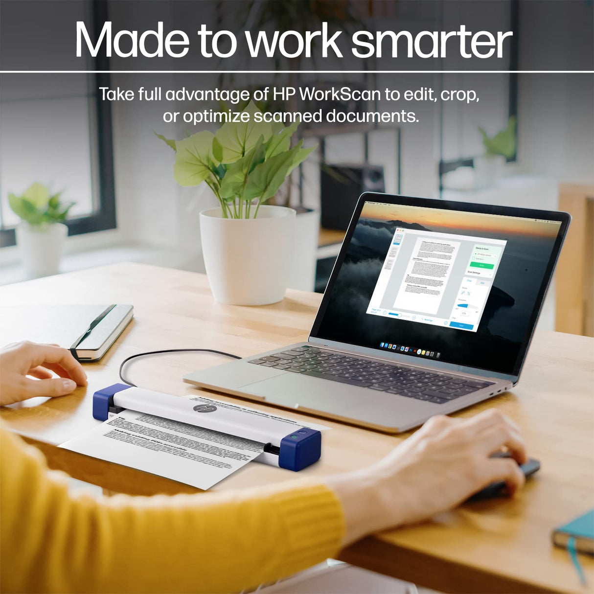 HP Small USB Document & Photo Scanner for Portable 1-Sided Sheetfed Digital Scanning, Model HPPS100, for Home, Office & Business, PC and Mac Compatible, HP WorkScan Software Included HP