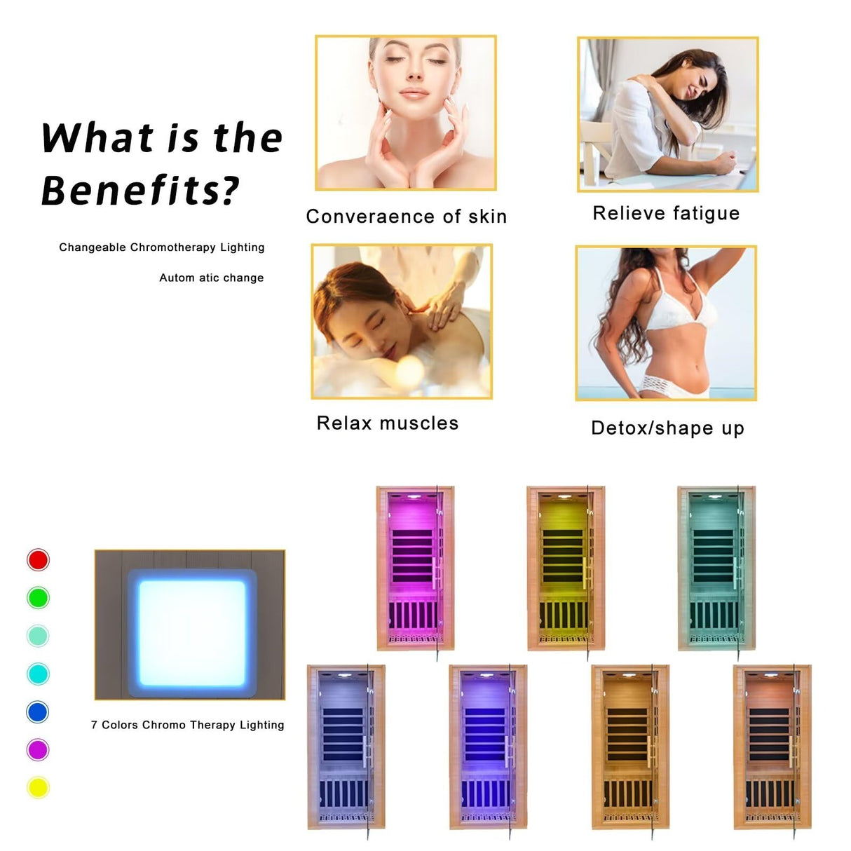 Indoor Far Infrared Sauna Room , Low EMF 5 Heating Panels 1400W Infrared Therapy for Personal Wooden Dry Sauna with Bluetooth Speakers LED Lamp 1 Person Home Spa for Christmas Valentine's Day Gift. Zugoni