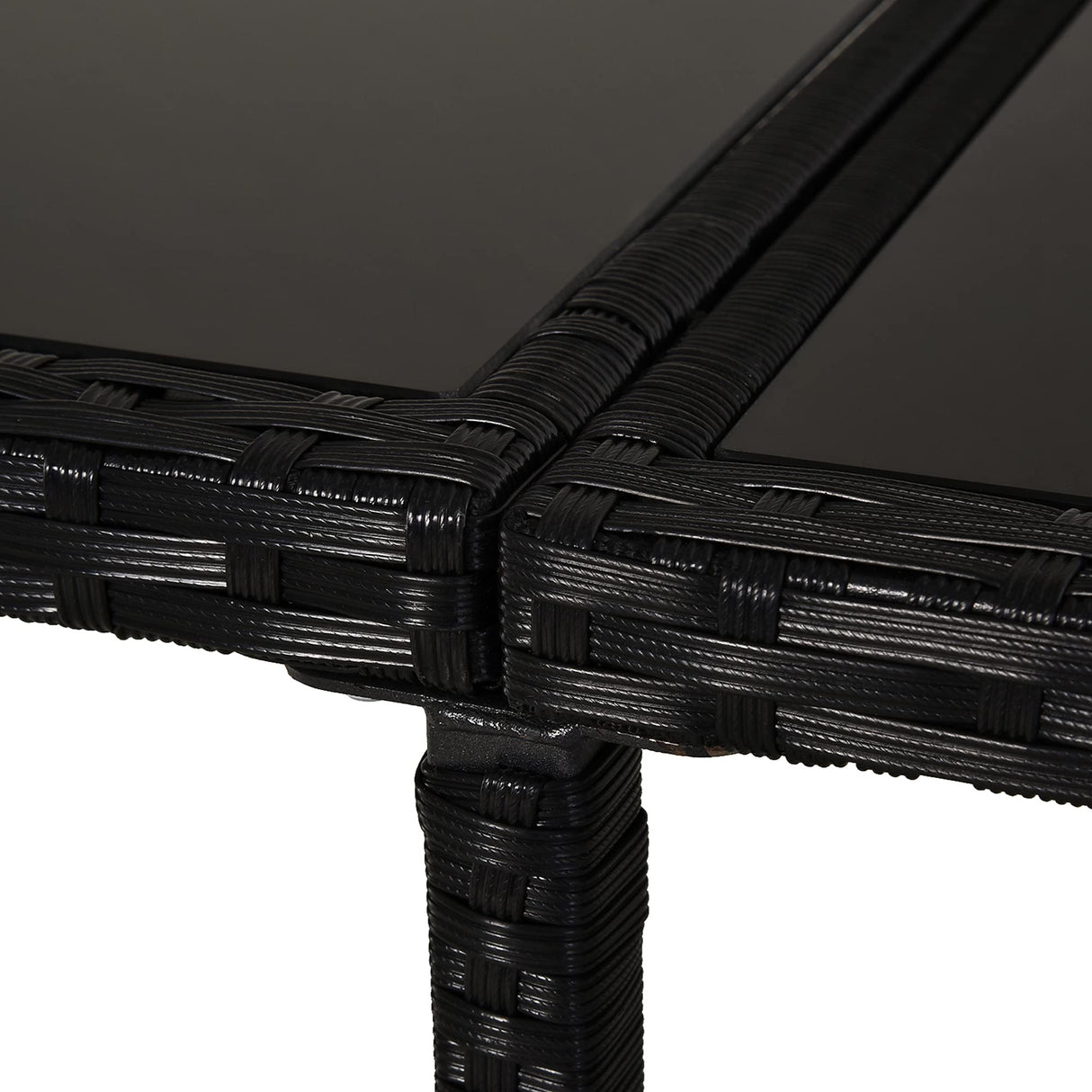 Outsunny 11 Pieces Patio Wicker Dining Sets, Space Saving Outdoor Sectional Conversation Set, with Dining Table, Ottoman and Chair & Cushioned for Lawn Garden Backyard, Cream White Outsunny