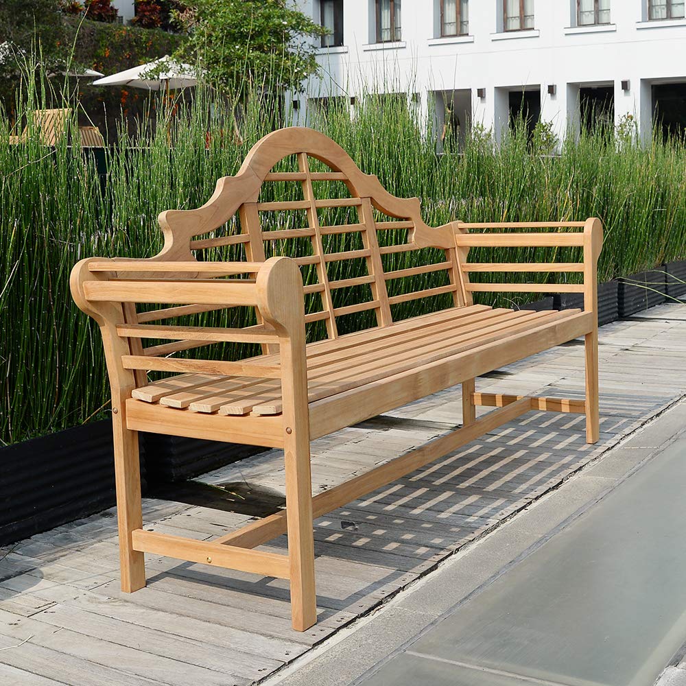 Cambridge Casual Lutyens Outdoor Garden Bench for Patio Furniture, 5-Foot, Natural Teak Cambridge Casual