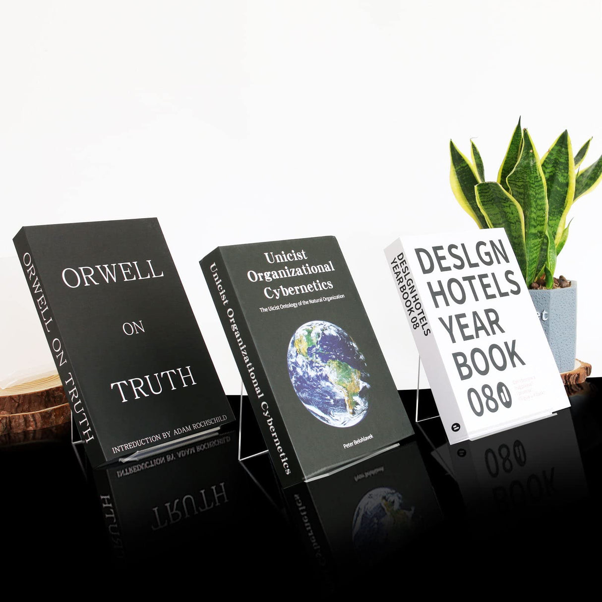 trophable 12PACK Acrylic Book Stand, 4x5 Inch Clear Book Display Easel Clear Acrylic Holder for Displaying Picture,Notebooks,Music Sheets Artworks,CDs trophable