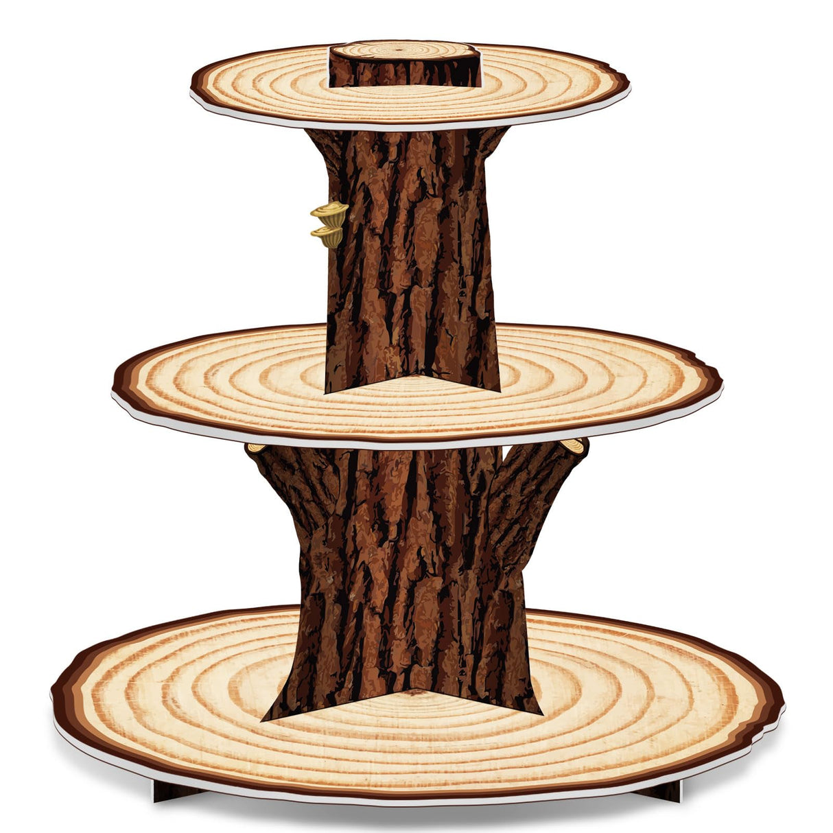 Wooden Cupcake Stand Decoration 3 Tier Western Party Cake Holder Woodland Baby Shower Rustic Wood Cupcake Stand Decor for Camping Birthday Party Woodland Animals Hunting Forest Safari Party Supplies Ben Louis