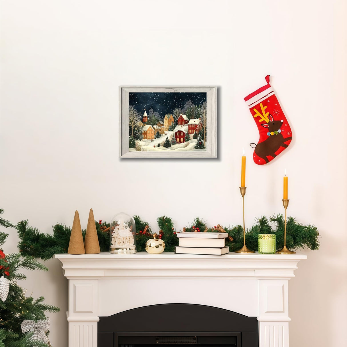 5D Diamond Art Kits for Adults Beginners,Winter Town DIY Full Round Drill Diamond Painting Kits, Paint by Diamonds Dots Gem Art Easy,Home Wall Decor 12X16 Inch Acelii