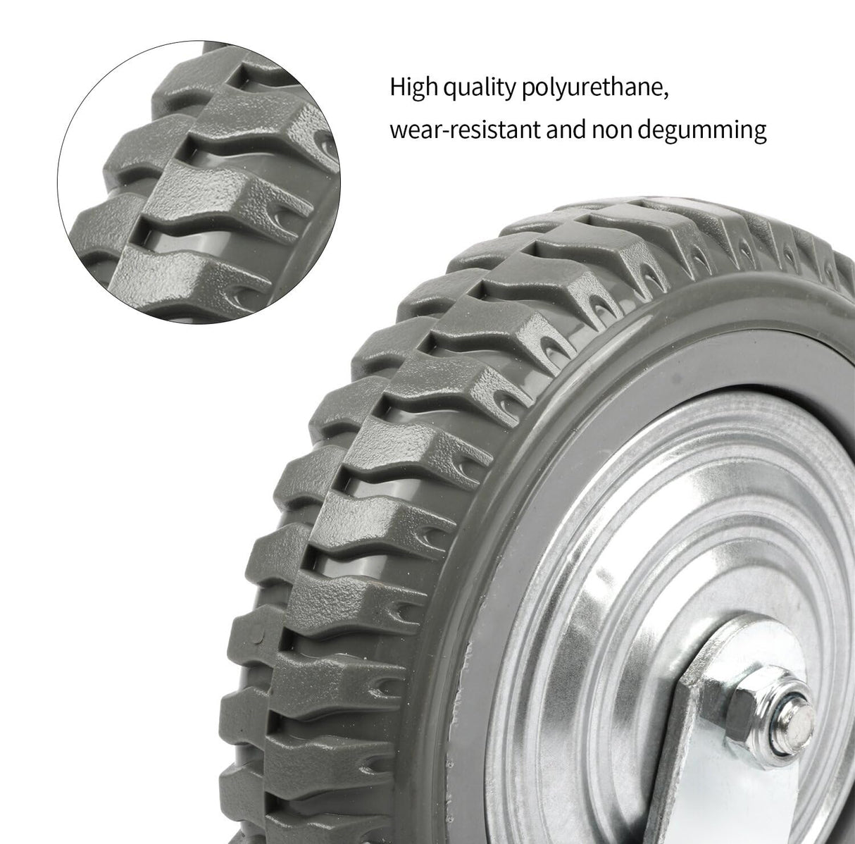 uyoyous 6 inch Caster Wheels Heavy Duty 4 Pack Anti-Skid Swivel Caster Load 1760 lbs Silent Ball Bearing Solid Wheel with 360° Rotation Top Plate (2 with Brakes& 2 Without) uyoyous