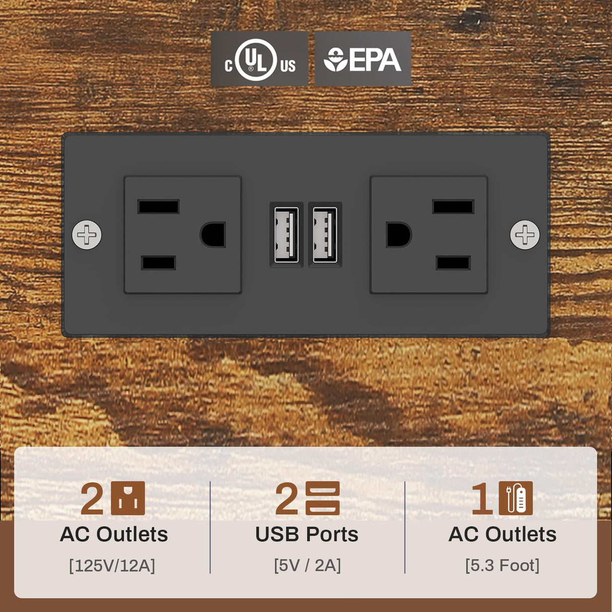 SEDETA L Shaped Desk, 63" Computer Desk with 5 Drawer & Power Outlet, Long Home Office Desk or Corner Desk, L Shaped Corner Desk with Monitor Shelf, Storage Cabinet, Rustic Brown SEDETA