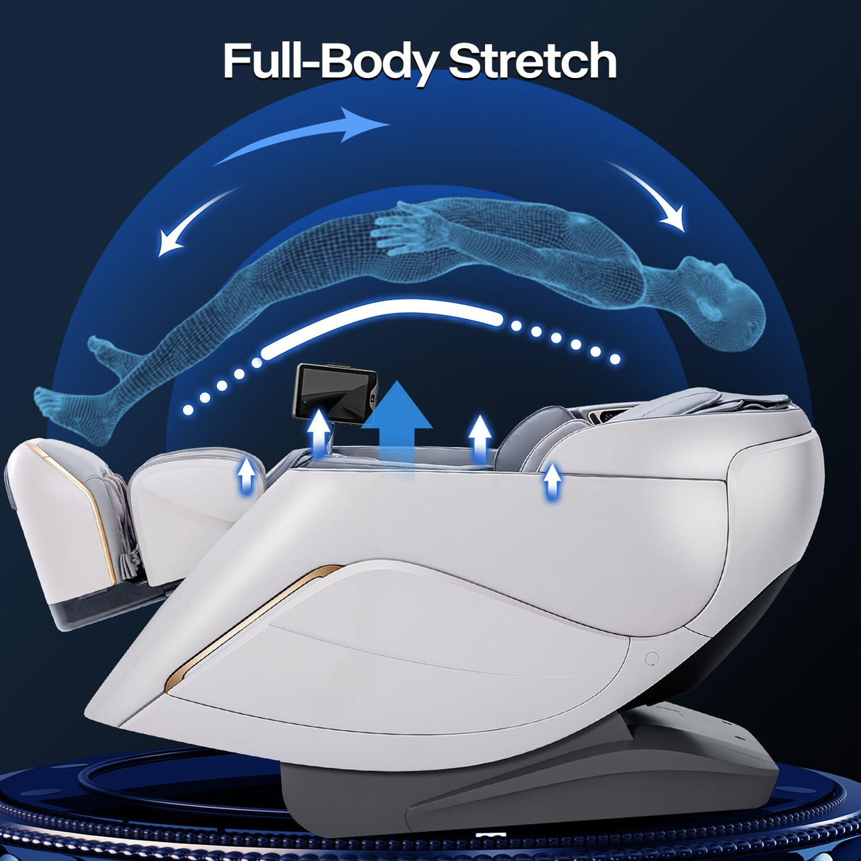 Alfine A710 Pro 4D Massage Chair iRest System, Full Body Zero Gravity Recliner with SL Track, 20 Modes, Yoga Stretching, Health Detection, APP & AI Voice Control and Auto Extendable Footrest (Beige) Alfine