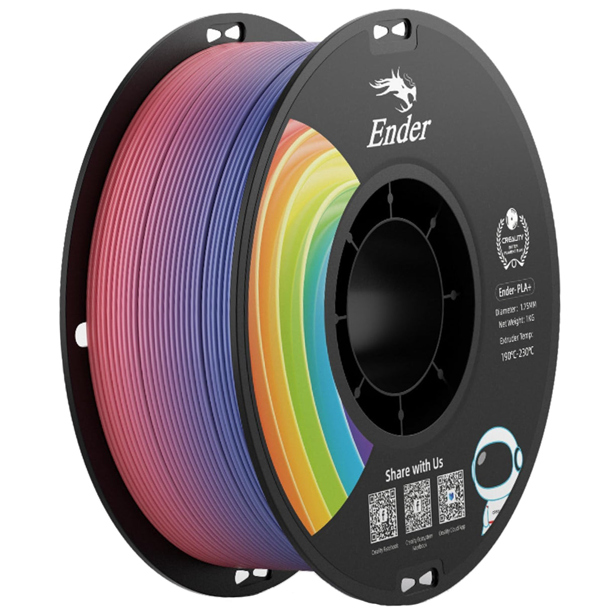 Creality PLA Filament 1.75mm, Upgrade PLA+ Filament Strong Toughness No-Tangling Vacuum Packaging 3D Printing Filament Fit Most FDM 3D Printers, 1kg Spool, Accuracy +/- 0.02mm, Multi-Color Creality