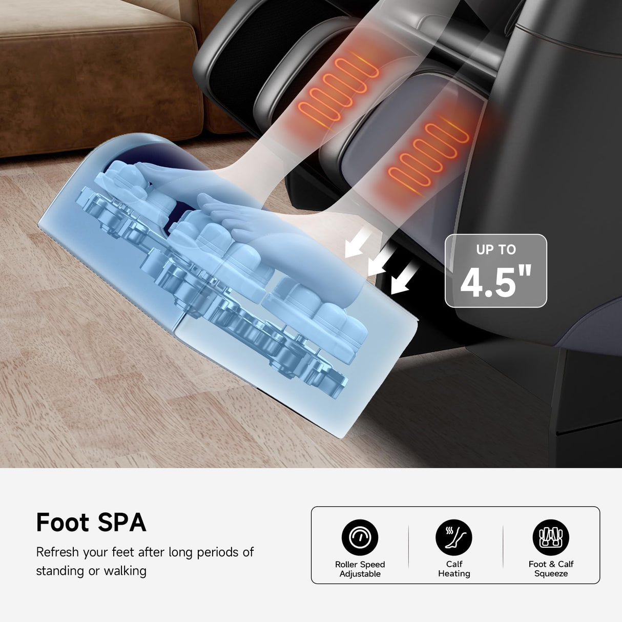 SMAGREHO 2025 Massage Chair Full Body, Zero Gravity Recliner with 6 Auto Modes, Foot Massage, Heating, Bluetooth, Black SMAGREHO