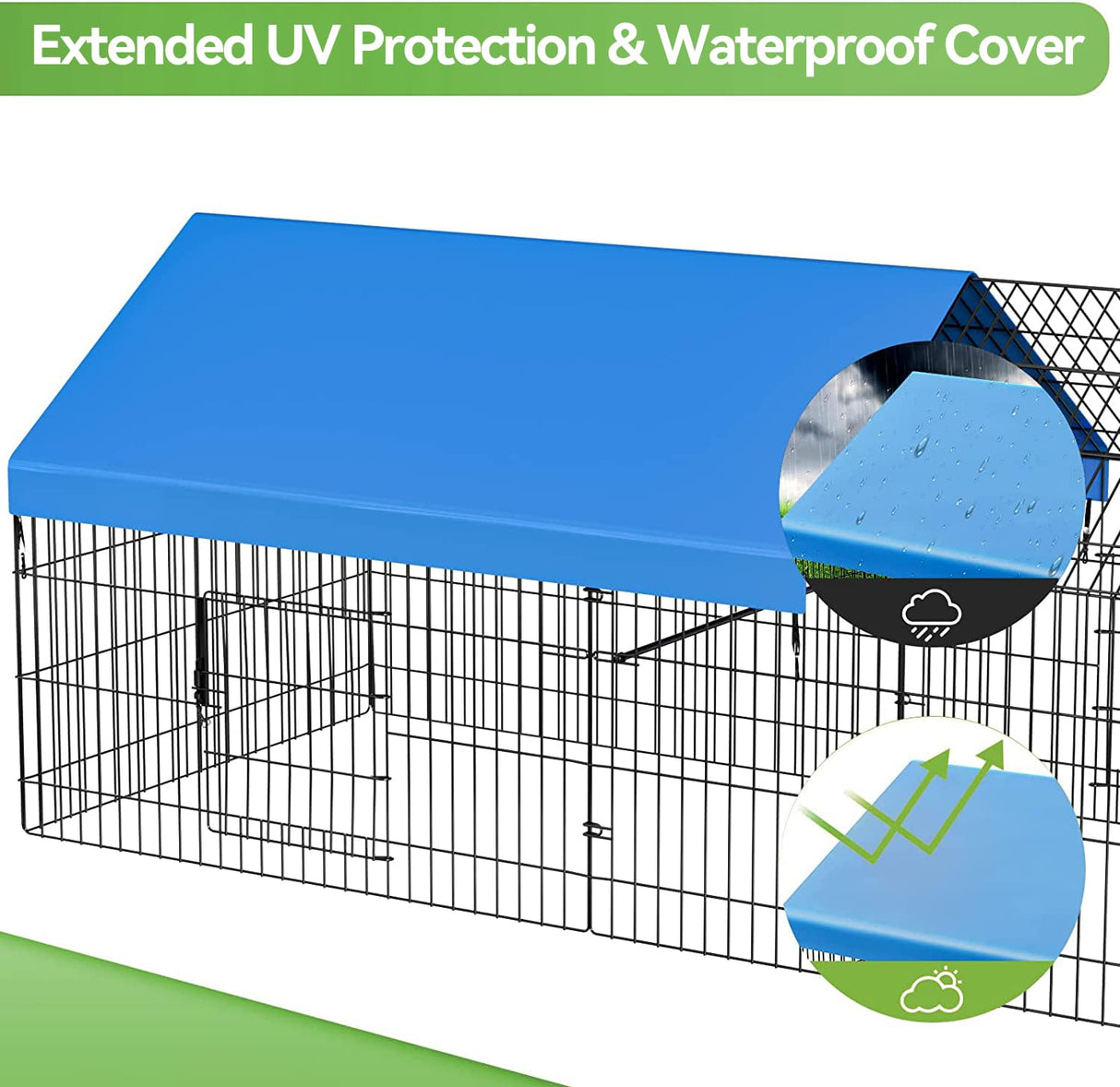 INJOPEXI Metal Chicken Coop 130"×40"×39" Chicken Runs for Yard with Cover Chicken Playpen Enclosure Chicken Pen Kennel Duck Coop Cage for Outdoor Backyard Farm Rabbit Dog Cat Small Animal Poultry INJOPEXI