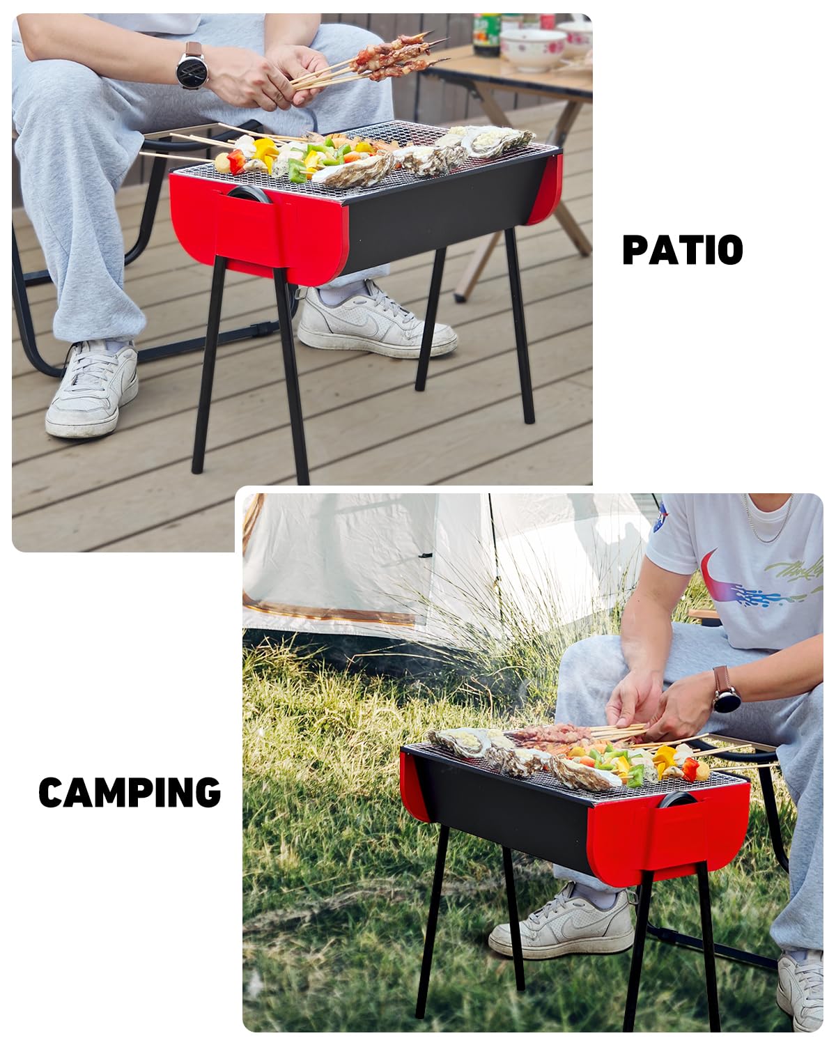 19 inch Charcoal Grill, Small Portable Barbecue Grill with Storage Travel Bag, Easy to Assemble BBQ Grill, 231 Square Inches Cooking Space, Perfect for Small Patio, Backyard, Picnics, Camping, Beach GRiliFE