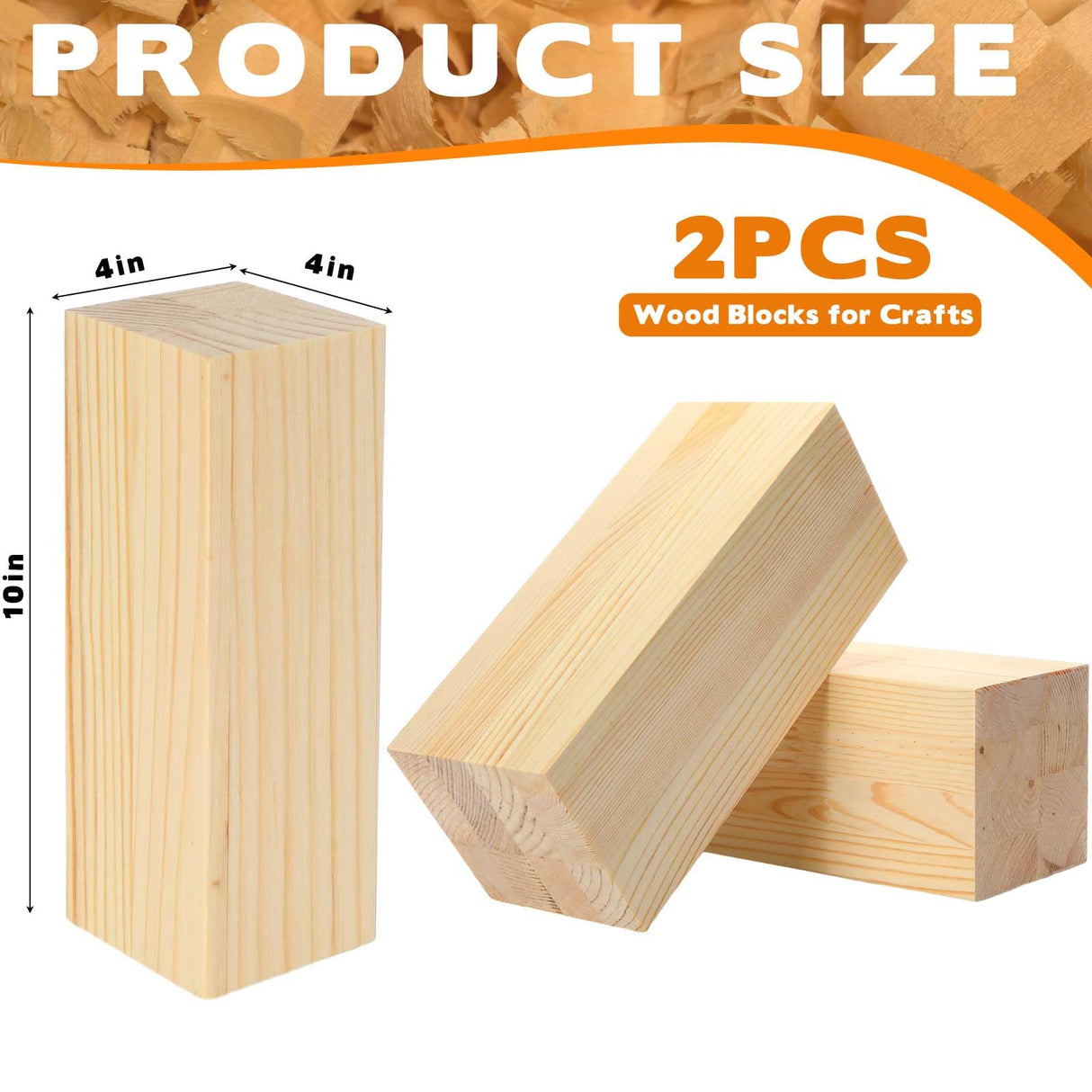 Landical 2 Pack Pine Wood Carving Blocks 10x4x4 Inch Unfinished Whittling Wooden Blocks for Beginners Home Christmas DIY Arts Supplies Landical