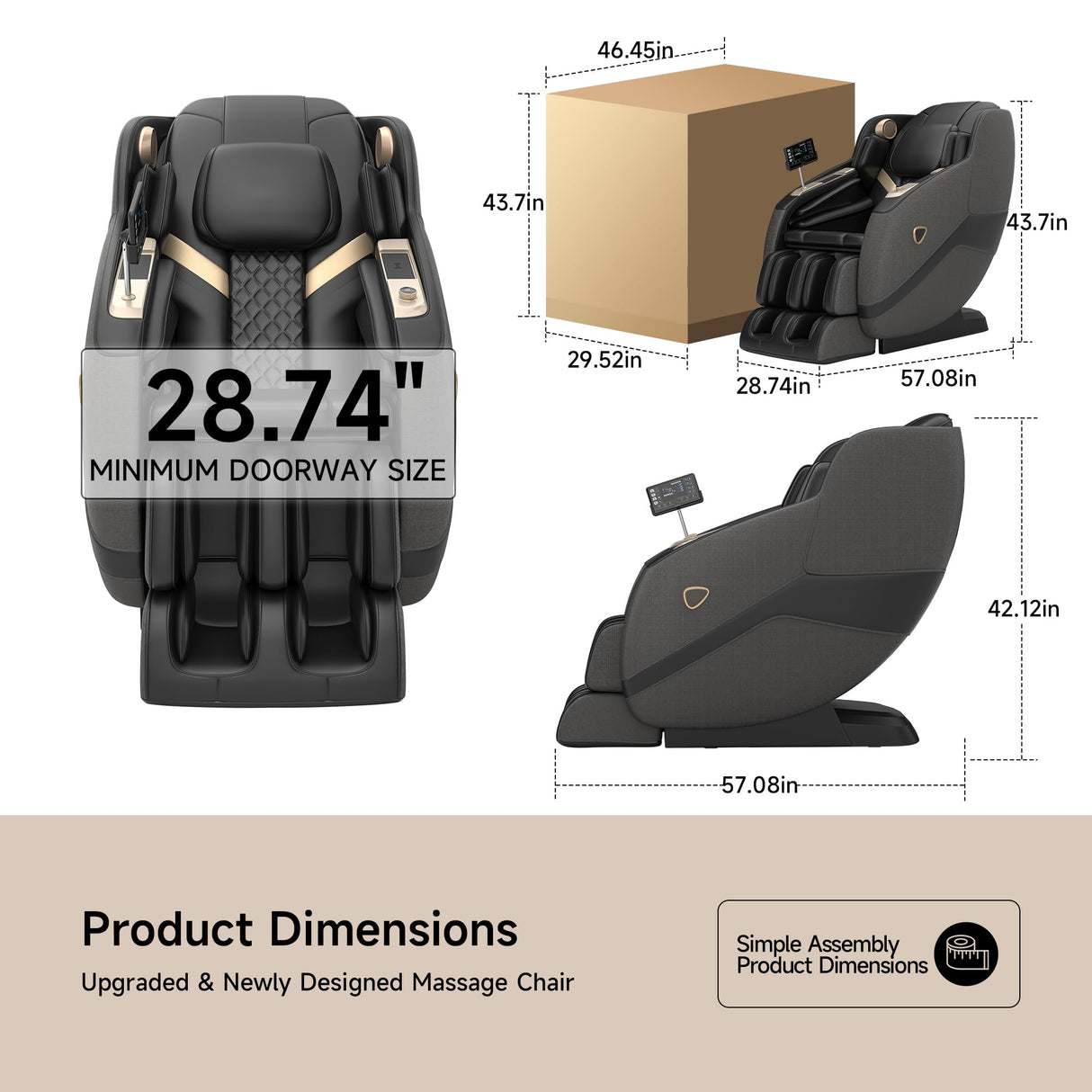 springspa 4D Full Body Massage Chair SL-Track, Zero Gravity Recliner with 16 Auto Modes, Thai Stretch, Shortcut Button, Back Heating, Bluetooth Speaker, Wireless Phone Charger, Q11 Black springspa