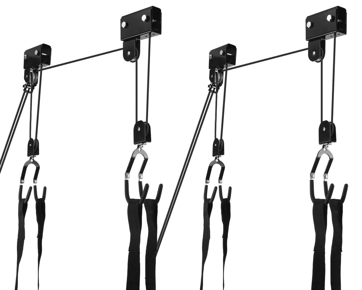 Therwen 2 Pack Kayak Hoist Lift Systems with 100 lb for Kayaks Canoes Surfboards Bikes Ladders Garage Storage Canoe Lift Pulley System Capacity Ceiling Mount Hoists Therwen