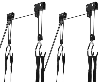 Therwen 2 Pack Kayak Hoist Lift Systems with 100 lb for Kayaks Canoes Surfboards Bikes Ladders Garage Storage Canoe Lift Pulley System Capacity Ceiling Mount Hoists