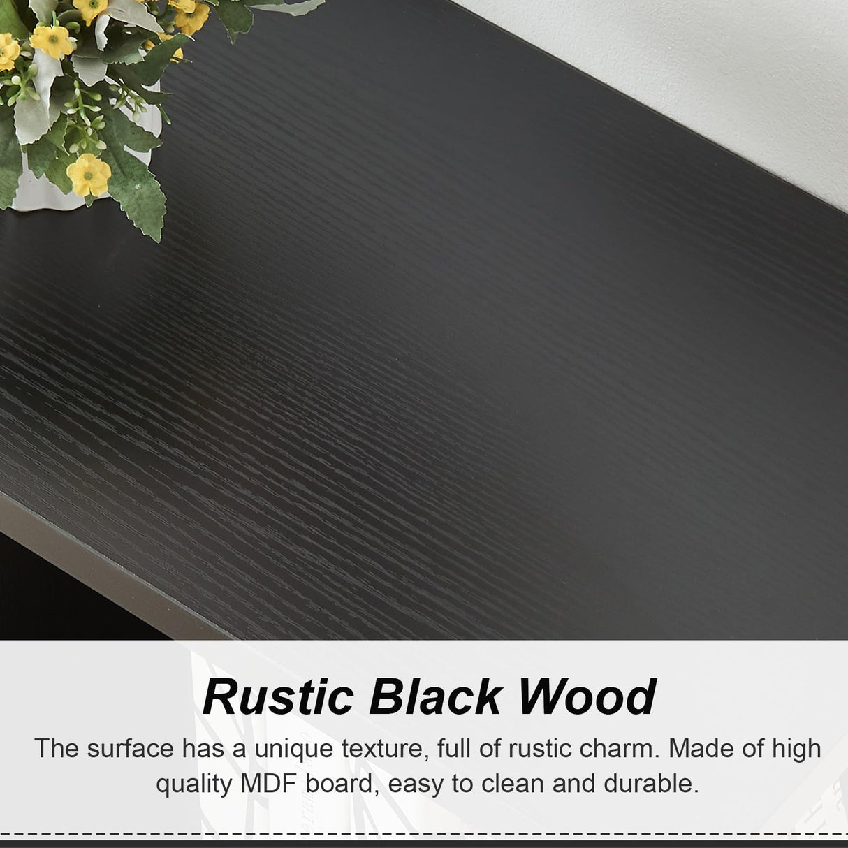 HOMISSUE 6 Cube Storage Organizer Shelf, Rustic Short Wide Bookshelf with Cube Storage, Industrial Low Cube Bookshelf with 3 Tier Shelf, Horizontal Bookcase for Living Room, Office, Black HOMISSUE