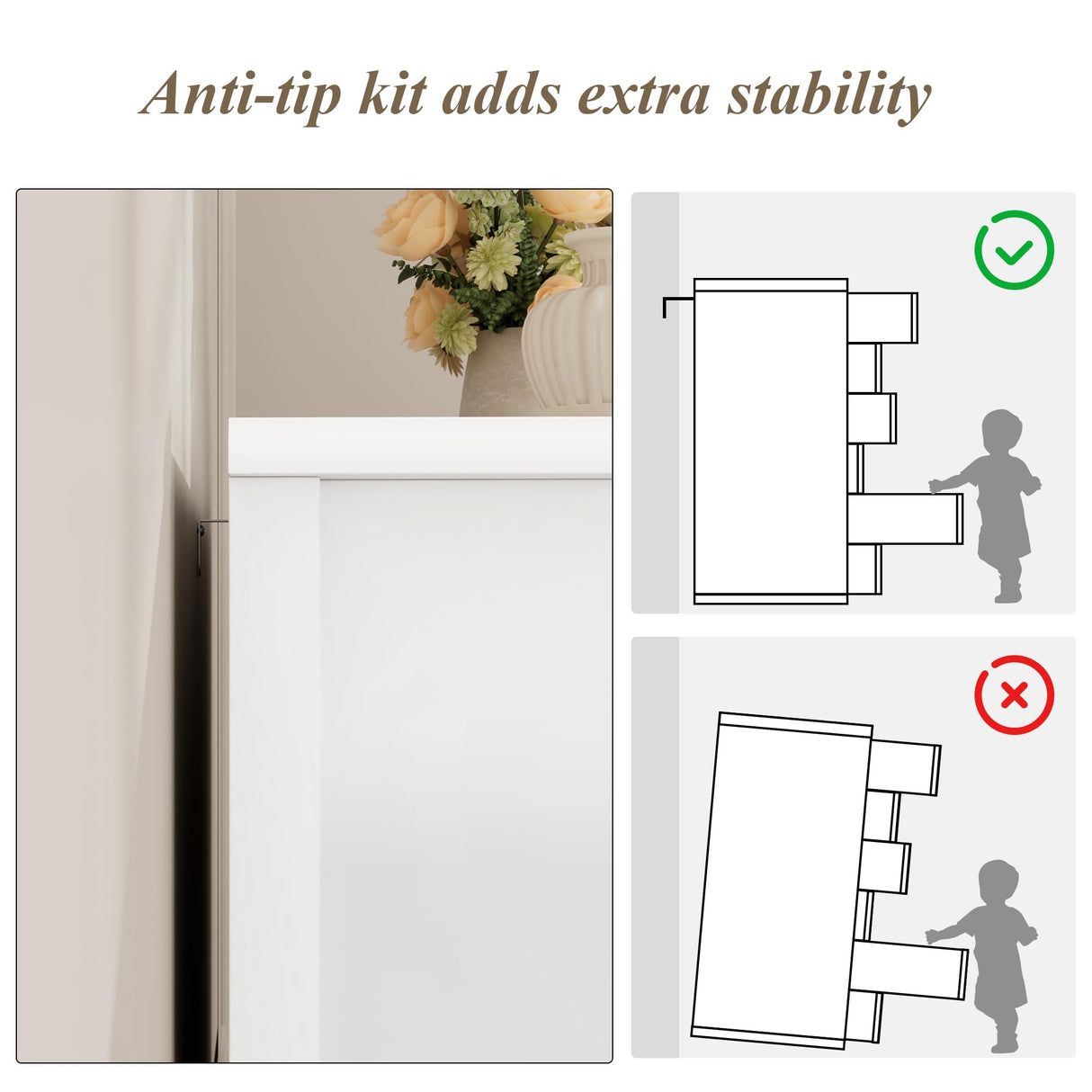 HITHOS Tall Dresser for Bedroom, White Dresser, Modern 6 Drawer Dresser for Closet, 31.5" Wide Wood Chest of Drawers, Vertical Dresser Chest Storage Cabinet for Living Room, Entryway, Hallway, White HITHOS