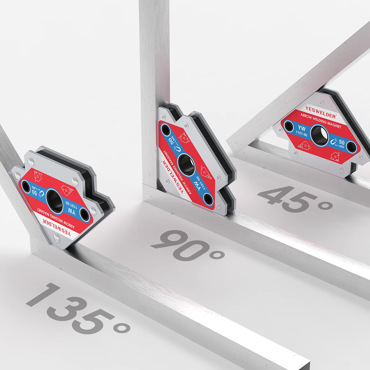 YESWELDER 50 LB Welding Magnet-4 Pieces of Magnetic Welding Holder 50 LBS Holding Power Welding Accessories YESWELDER