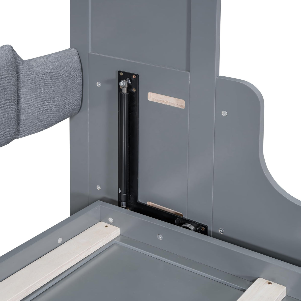 Merax Queen Size Murphy Bed, Wall Bed with Sofa and Cushion, Grey Merax