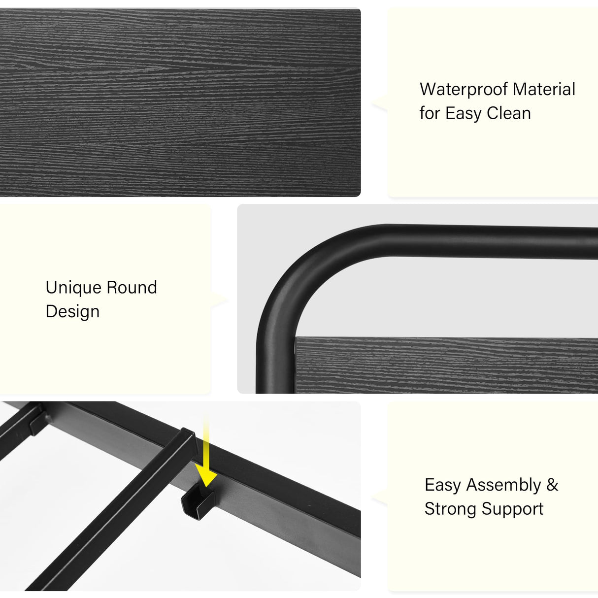 Catrimown Full Size Metal LED Bed Frame with Headboard - Heavy Duty Platform Design, Noise-Free & Easy Assembly Catrimown