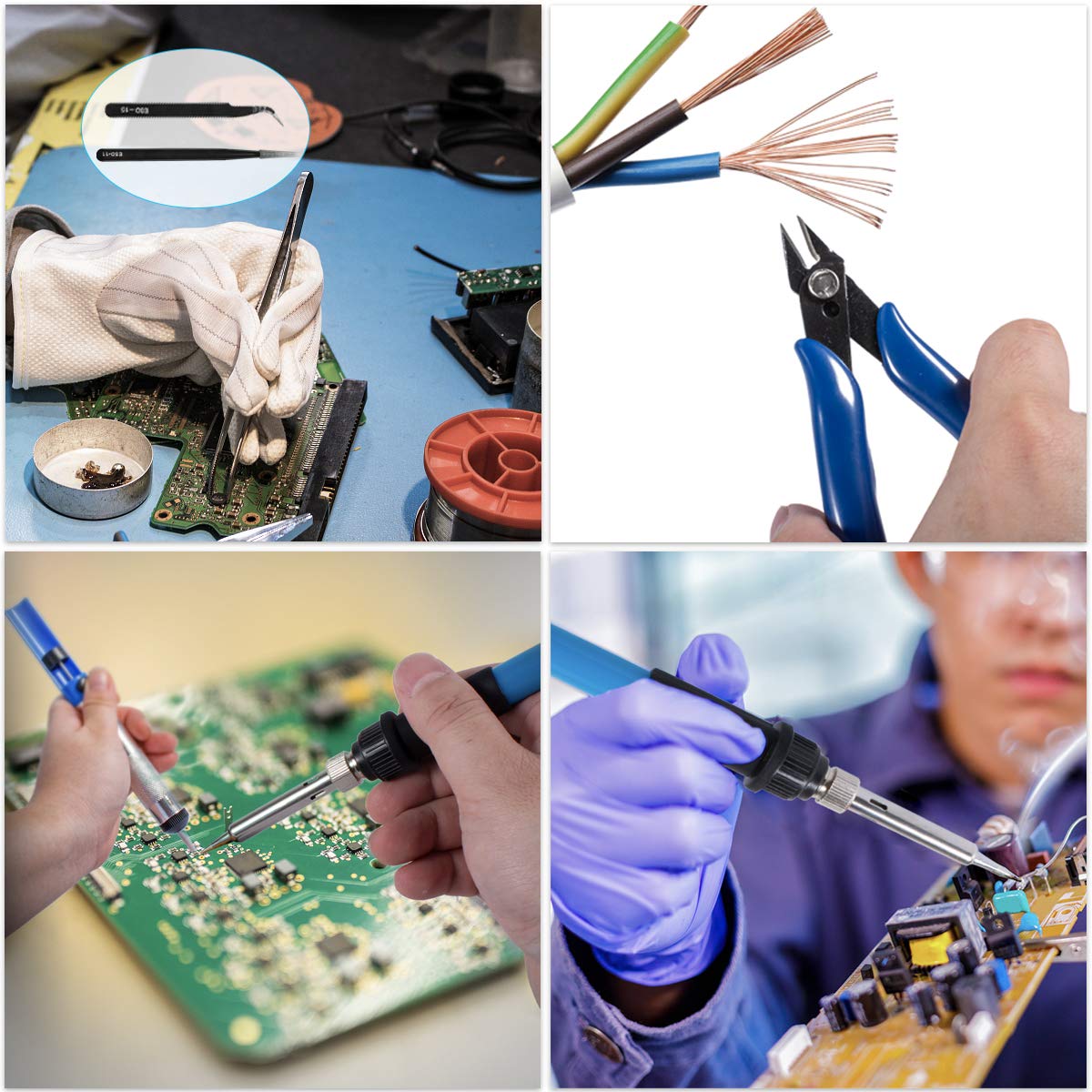 Soldering Iron Kit, Adjustable Temperature 13-in-1 60W Soldering Tool, Solder Kit Electronics with ON/Off Switch, 5 Soldering Tips, Solder Sucker, Stand, Tweezers, Solder Wire, Wire Cutter, Carry Bag KLARYTYMA