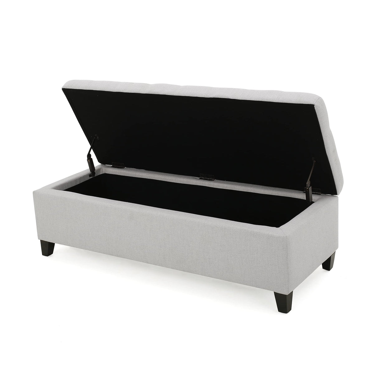 Christopher Knight Home Mission Fabric Storage Ottoman, Light Grey Christopher Knight Home