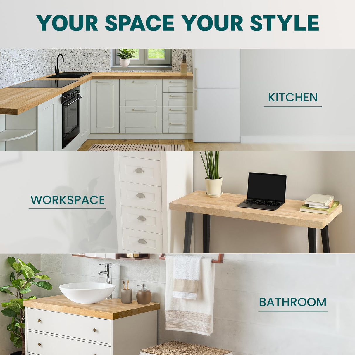 Bme Hevea Solid Wood Butcher Block Table Top, Desk top, Unfinished Butcher Block Countertop for DIY Desktop/Kitchen Countertop, 4ft L x 30"W, 1.5in Thick Bme