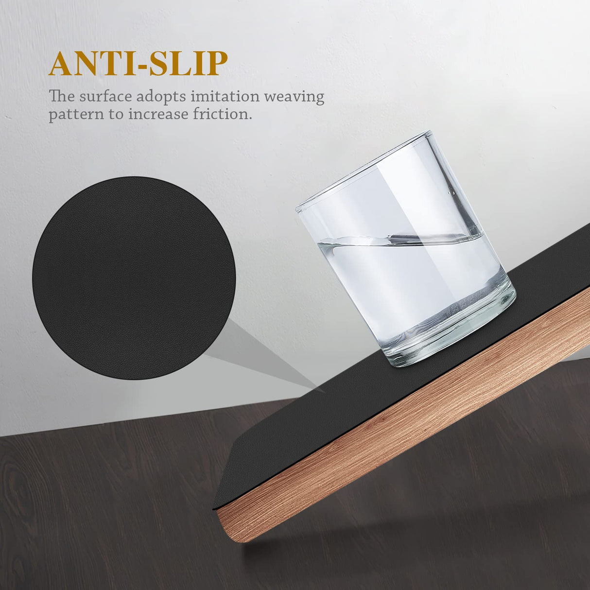 Bacgnyer Placemats Set of 8, Placemat with Coasters Heat Stain Scratch Resistant Non-Slip Waterproof Oil-Proof Washable Wipeable Outdoor Indoor for Dining Patio Table Kitchen Decor and Kids (Black 8) Bacgnyer