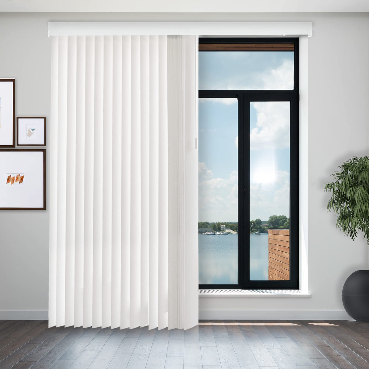 CHICOLOGY Vertical Blinds , Door Blinds & Shades , Blackout Window Shade , Vertical Blinds for Doors , Sliding Blinds Oxford White (Vinyl) 78"W X 84"H CHICOLOGY