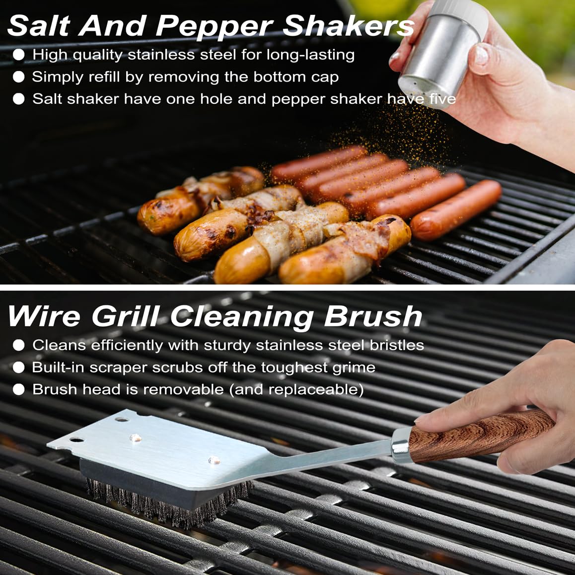 POLIGO 22PCS Heavy Duty BBQ Grill Accessories Set, Non-Slip Grill Tools for Outdoor Grill Set Thicker Stainless Steel Grill Utensils Set, Deluxe Grilling Tools Set in Aluminum Case Ideal Gifts for Men POLIGO