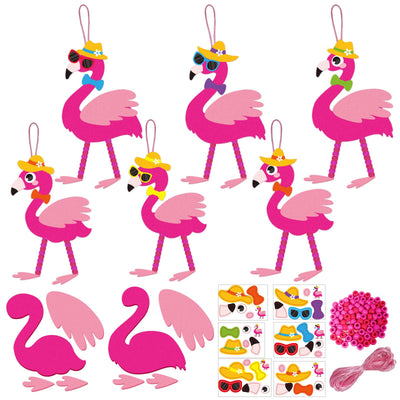 Cinrobiye 24 Set Flamingo Foam Craft Pink Flamingo Party Decorations Art and Craft Summer Tropical Hawaii Crafts Pink Party Favors for Hawaii Bird Summer Activity Party Decor Supplies