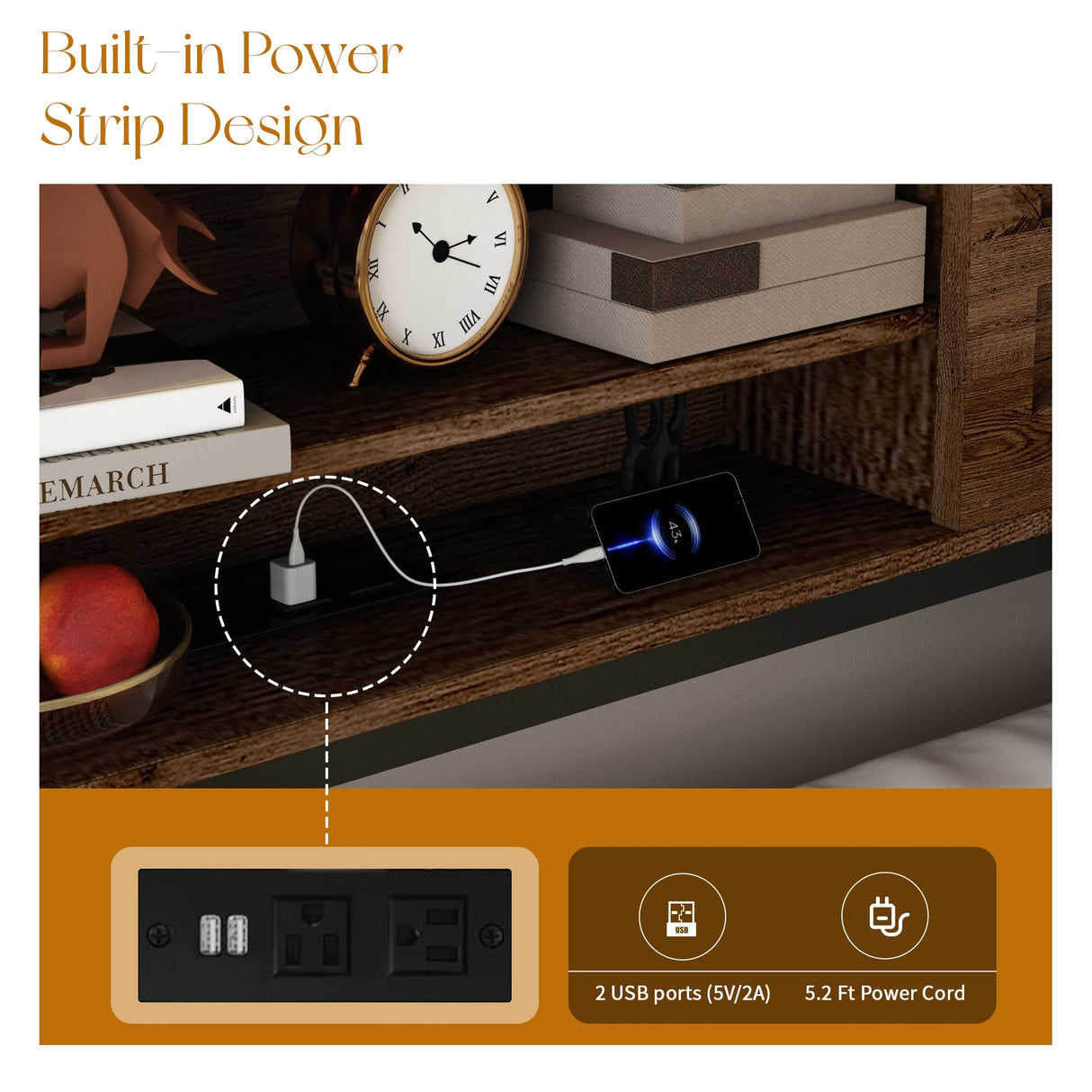 Daybed with Trundle and LED Light, Farmhouse Twin Daybed Frame with Storage Headboard & Charging Station, Heavy Duty Metal Day Bed with Sliding Barn Door for Living Room,Bedroom (Rustic Brown, Twin) HMYFGD