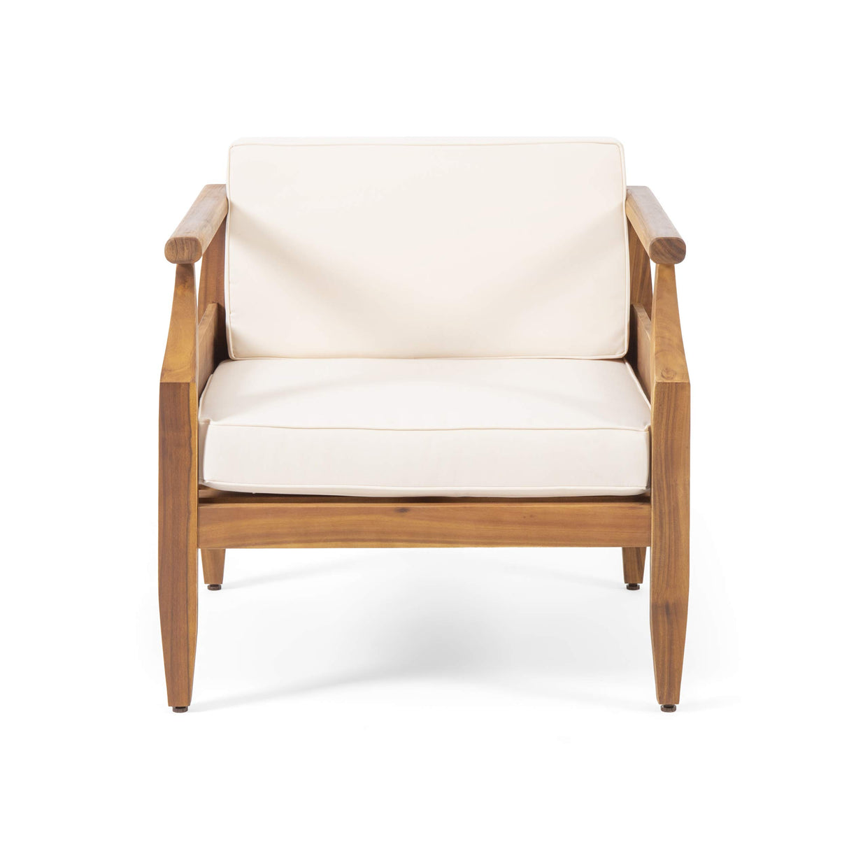 Christopher Knight Home Daisy Outdoor Club Chair with Cushion (Set of 4), Teak Finish, Cream Christopher Knight Home