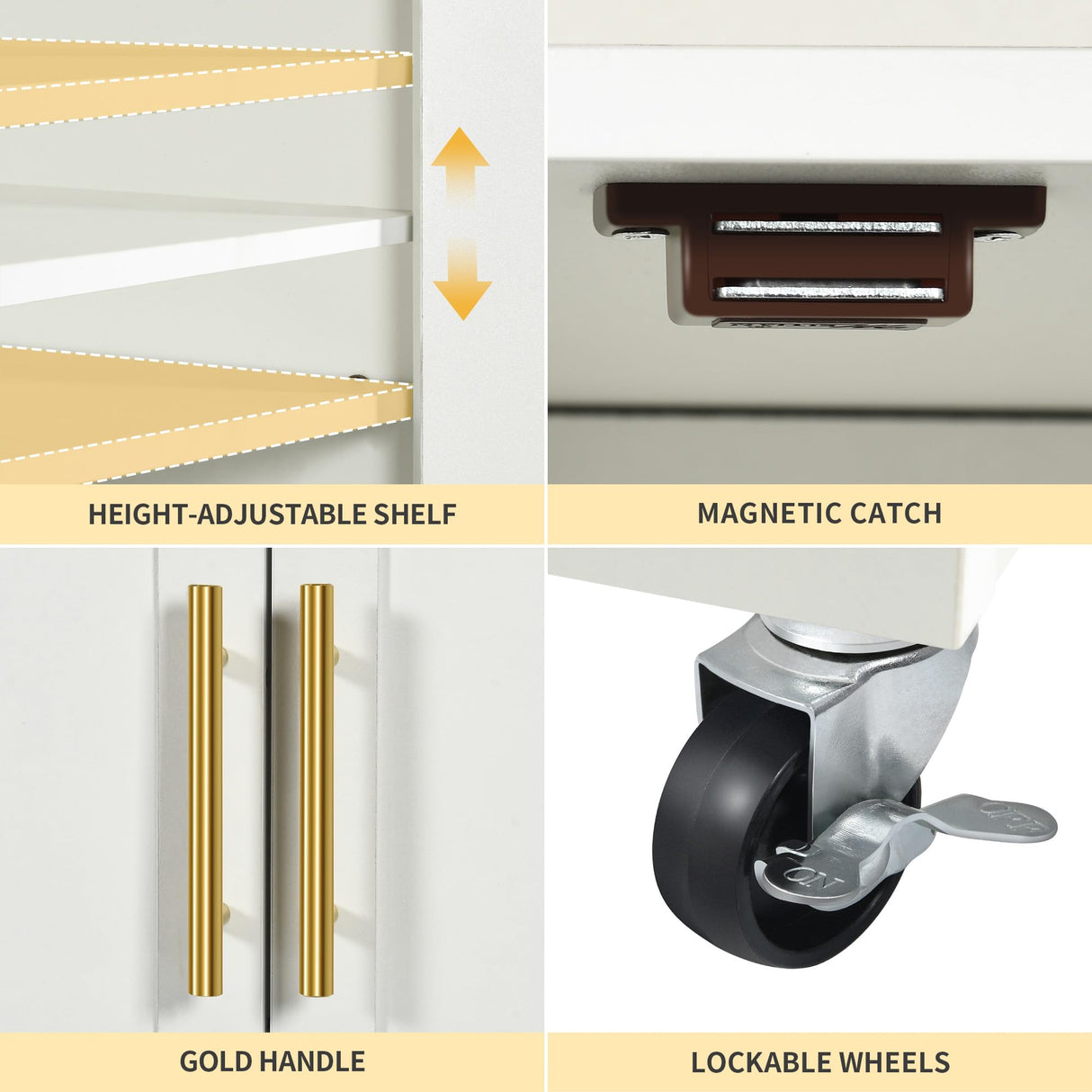 DWVO Kitchen Island with Power Outlet, 40 inch Rolling Island Table with Trash Can Cabinet fits Double 10-Gallon Bin, Square Mobile Storage Islands with Tilt Out Garbage Bin Cabinet, White Oak DWVO