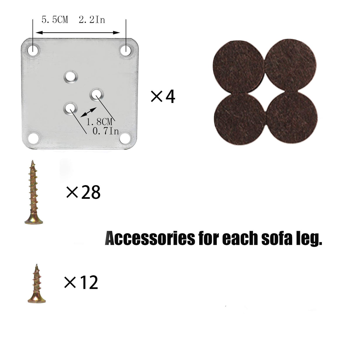 Bikani Round Solid Wood Furniture Legs Sofa Replacement Legs Perfect for Mid-Century Modern/Great IKEA hack for Sofa, Couch, Bed, Coffee Table (6 Inches,Set of 4, Walnut Color) Bikani