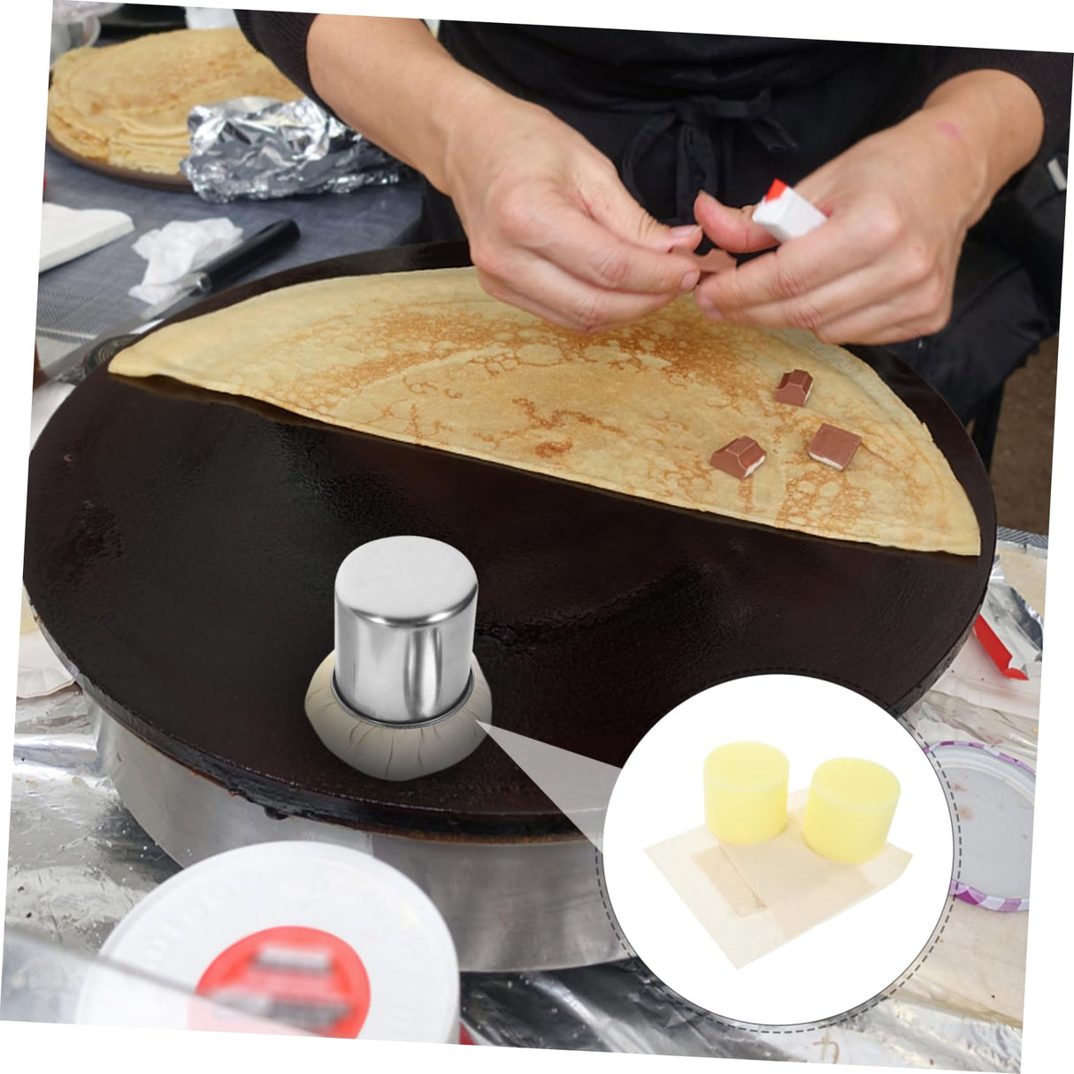 SHOWERORO 2-Pack Pancake Grease Brush Oil Mop Kitchen Oil Spread Replace Fabric Cooking Brush Replace Fabric SHOWERORO