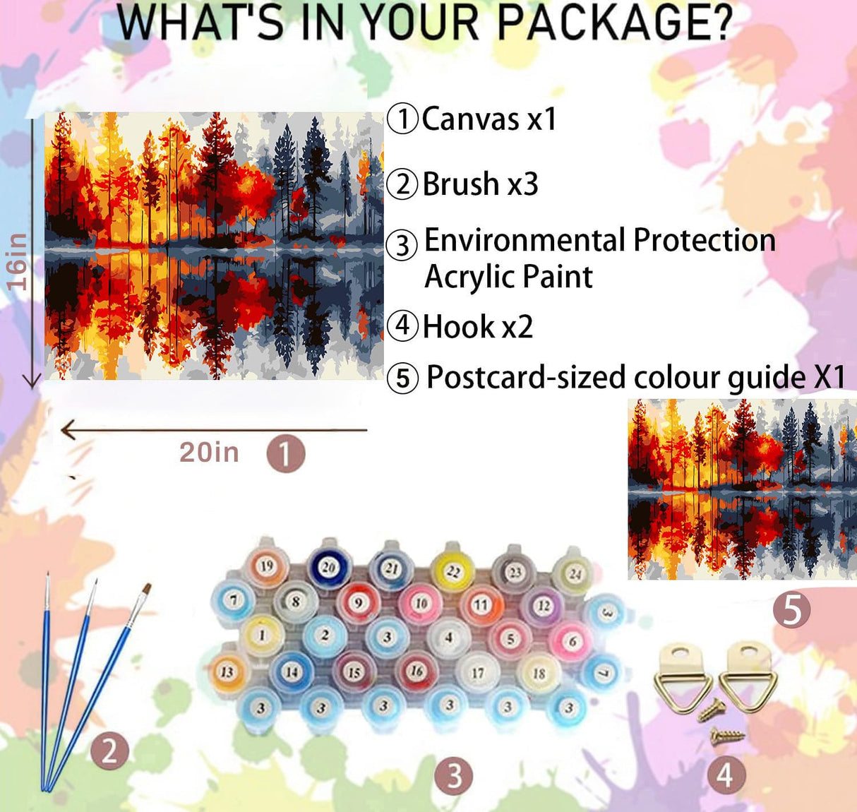 igoodom Paint by Numbers Kit for Adults – Landscape Adult Paint-by-Number on Canvas, DIY Acrylic Painting Set for Home Decor, 16x20in igoodom