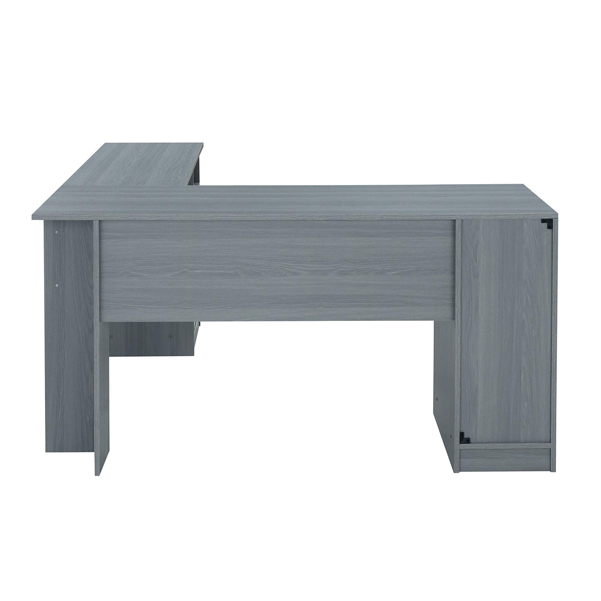 Techni Mobili Functional L-Shaped Computer Desk with storage, L is 59.5" wide x 59.5" Long, Grey Techni Mobili
